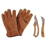 Комплект за резитба от неръждаема стомана Esschert Design  – 3 части (ръкавици,ножица,нож)