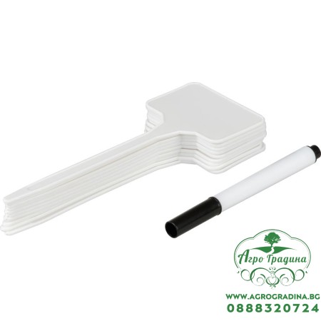 Табелки за надписване + маркер - 10 броя