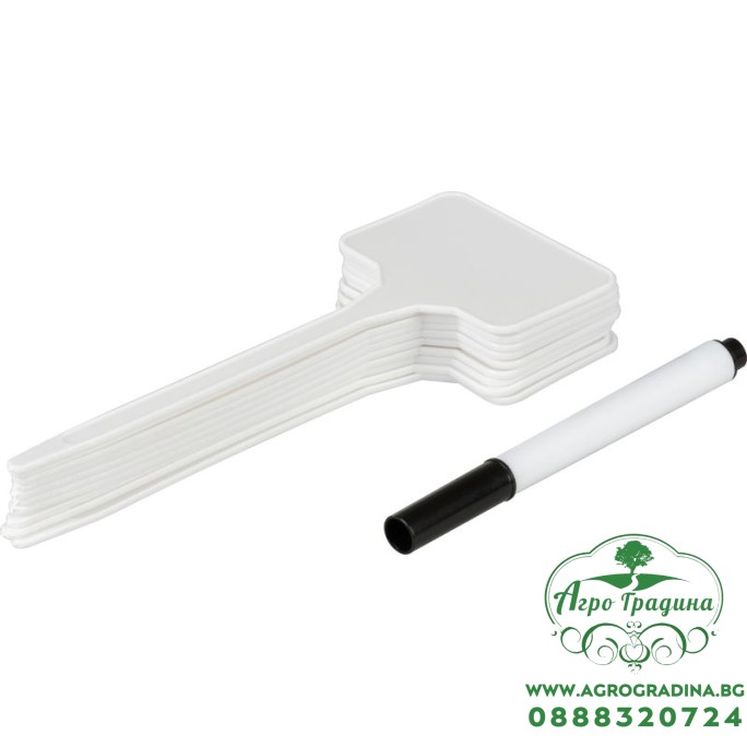 Табелки за надписване + маркер - 10 броя