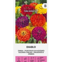 Циния Двойна Микс Диабло / Zinnia elegans dahlienflora