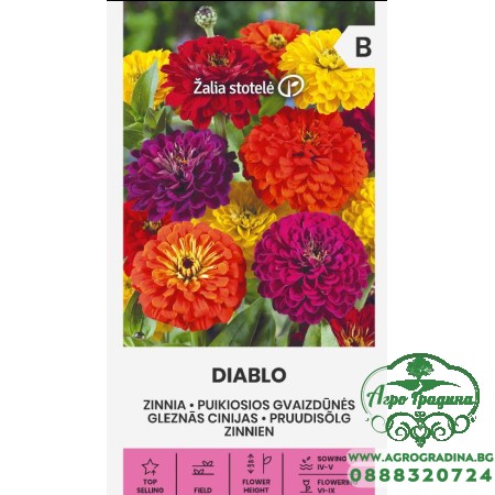 Циния Двойна Микс Диабло / Zinnia elegans dahlienflora