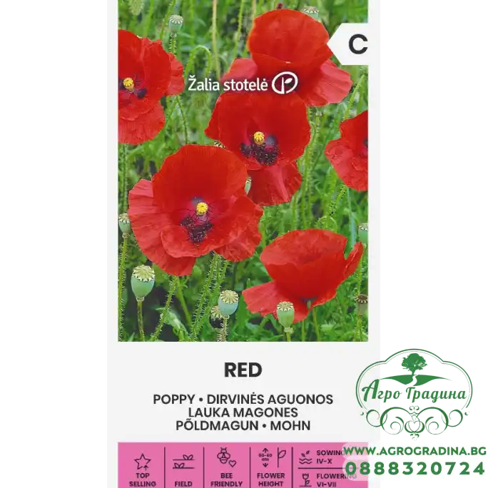 Мак Червен Papaver dubium