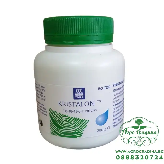 ЕО ТОР Кристалон 18-18-18-3 + микро - зелен - за листно подхранване и фертигация