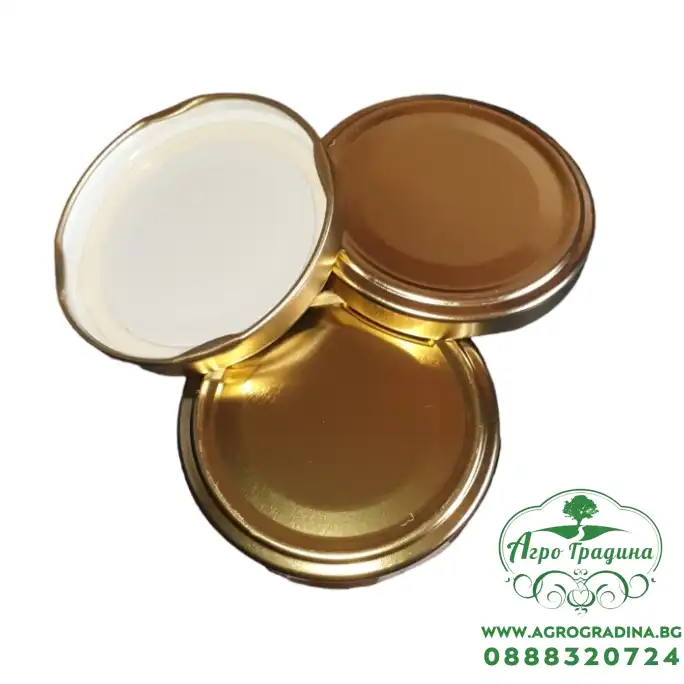 Капачки за буркани с винт ф 53 мм - златни