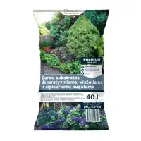 Торфен субстрат за декоративни иглолистни, рододендрони, вечнозелени и скални растения 40 л