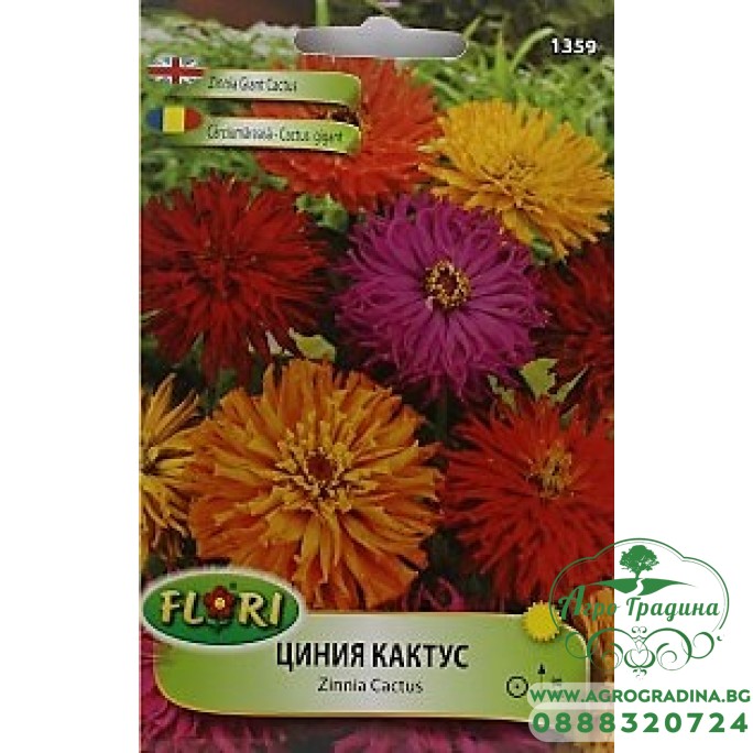 Циния кактус микс Zinnia cactus