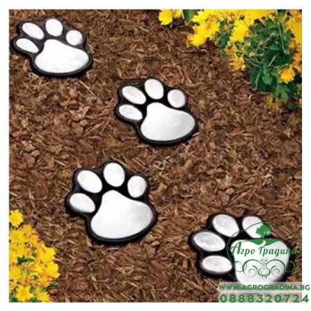 LED соларно тяло за земя Лапички PAW - студена светлина - 4бр. комплект