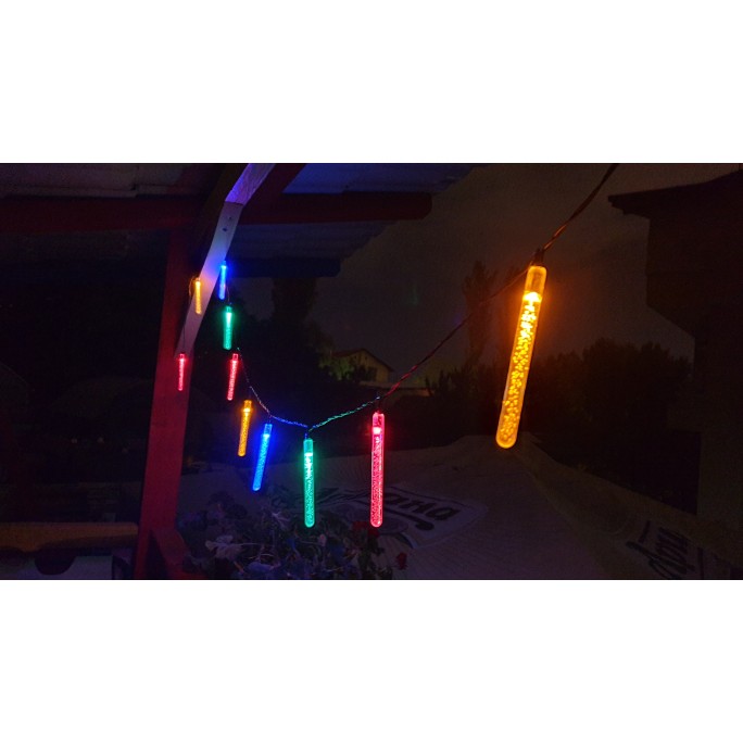 Соларнa LED лампa тип гирлянд за градина (комплект - 10бр. стикове) - Цветни