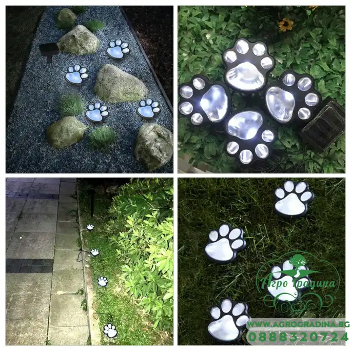LED соларно тяло за земя Лапички PAW - студена светлина - 4бр. комплект LED соларно тяло за земя Лапички PAW - студена светлина - 4бр. комплект