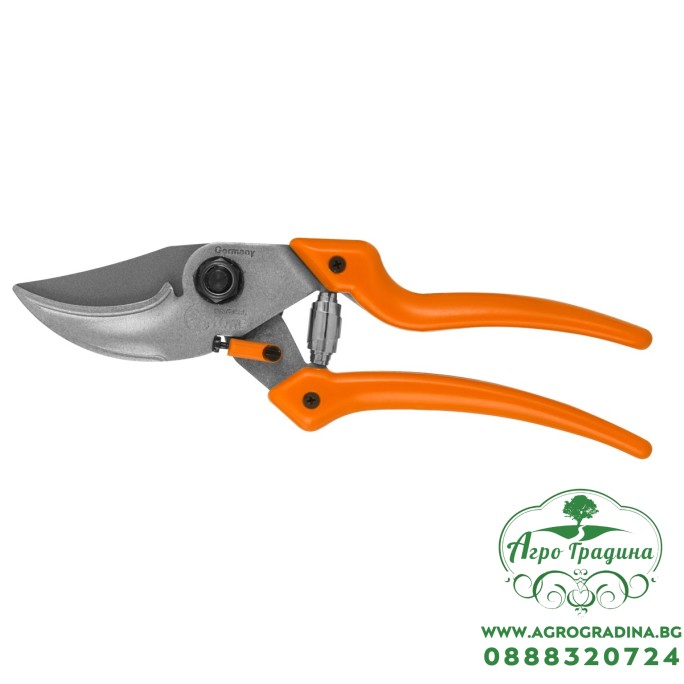 Лозарска ножица с външно прилежащ нож (тип байпас) с извита ръкохватка LOWE 9