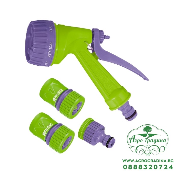 Комплект свързване на маркуч 3/4 с пистолет за поливане 7 функции Palisad