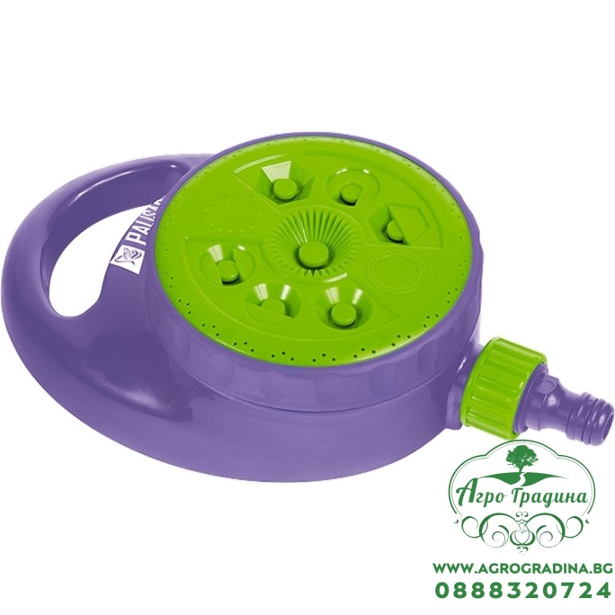 Разпръсквач дъждовален, 8 функции, с основа, пластмасов