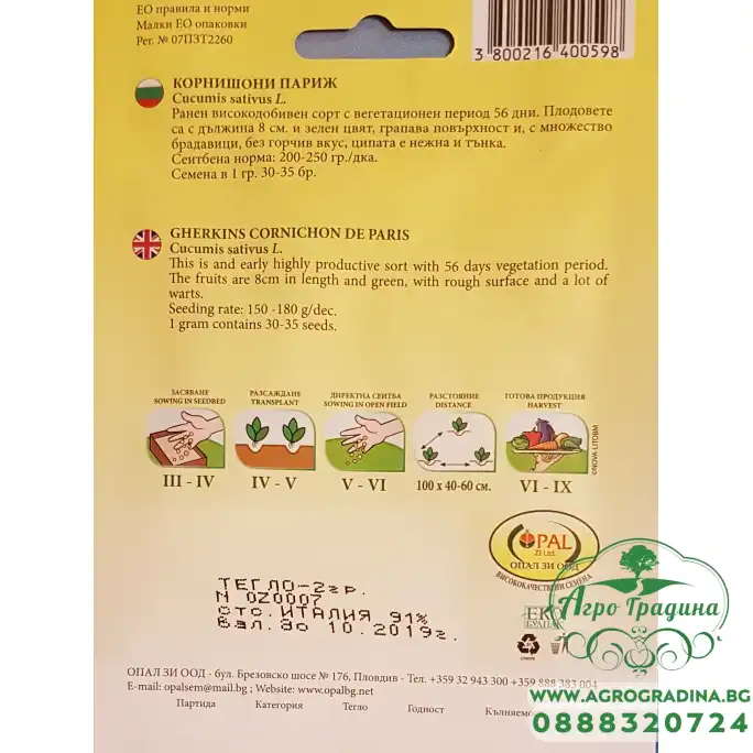 Корнишони Париж Cucumis sativus Корнишони Париж Cucumis sativus