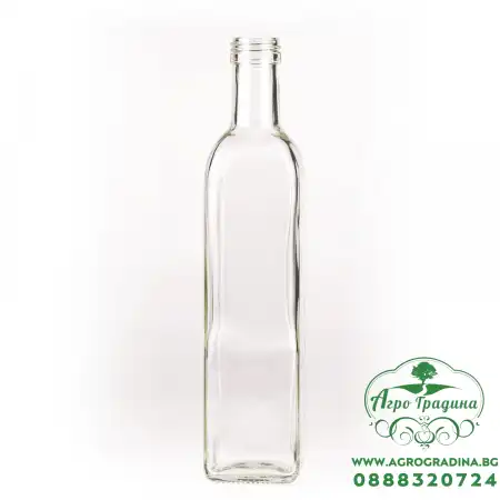 Стъклена бутилка за ракия + винтова капачка 500мл