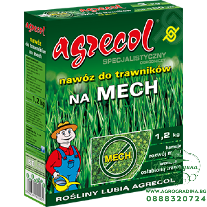 Agrecol - Тор за тревни площи против мъх - 1,2 кг.
