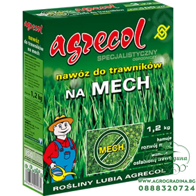 Agrecol - Тор за тревни площи против мъх - 1,2 кг. Agrecol - Тор за тревни площи против мъх - 1,2 кг.