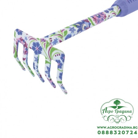 Гребло 5-зъба с удължена гумирана дръжка