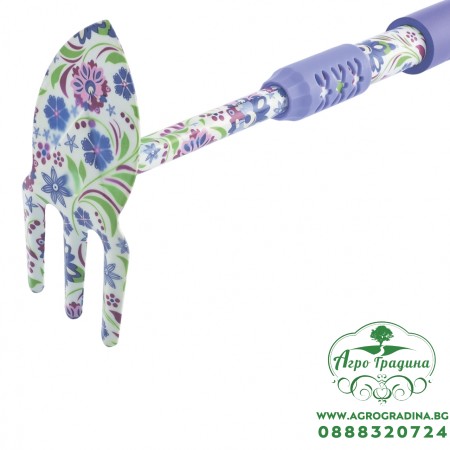 Мотичка комбинирана листо и три зъба с удължена гумирана дръжка