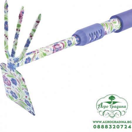 Мотичка комбинирана трапец и три зъба с удължена гумирана дръжка