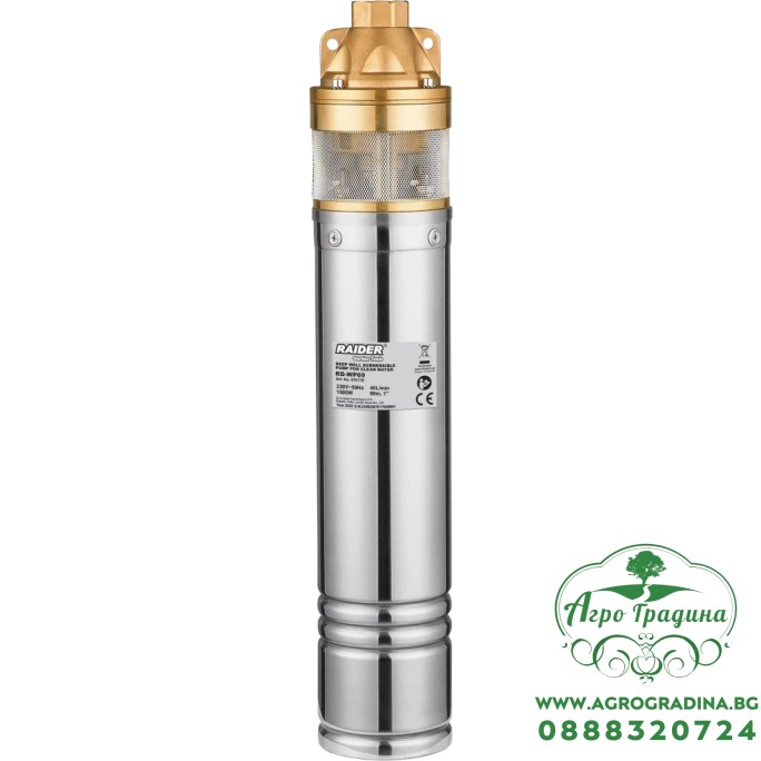 Помпа водна дълбочинна чиста вода 1500W 1"40L/min99m RD-WP69
