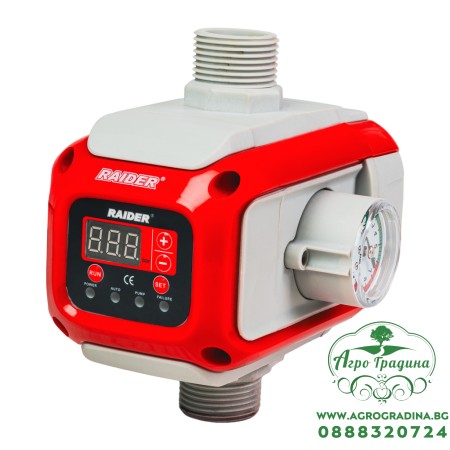 Пресостат електронен 2.2kW 1"M 80°C рег. манометър RD-EPC08