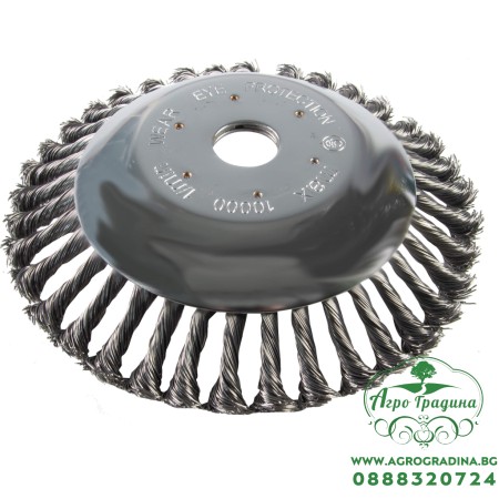 Четка телена за коса конусна плетена Ø200mm x Ø25.4mm